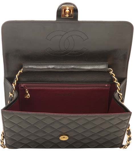 chanel black single flap|Chanel vintage classic flap.